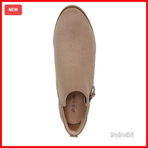 Ankle Booties with Side Zipper, Faux Suede, 1-Inch Block Heel - Picture 2 of 7